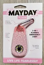 MAYDAY 2 IN 1 ALARM AND EMERGENCY LIGHT PINK WHITE ROSE DETAIL