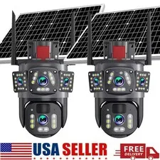 2x Camaras De Seguridad Para Exterior Solar WIFI Inalambrica Con Vision Nocturna