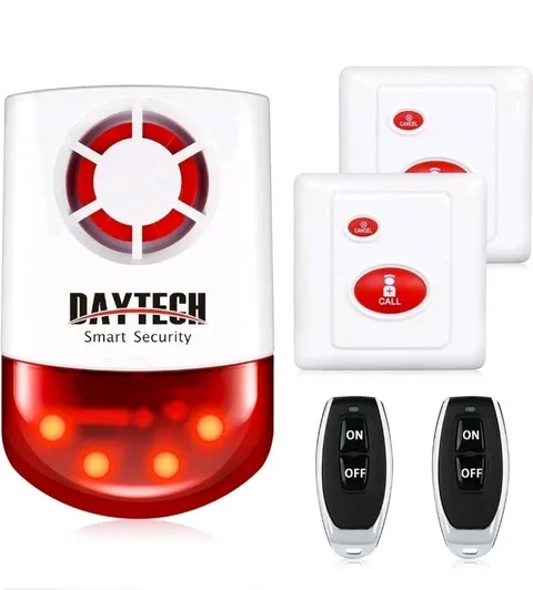 Daytech Wireless Security Alarm System with Strobe Siren - Panic Buttons 