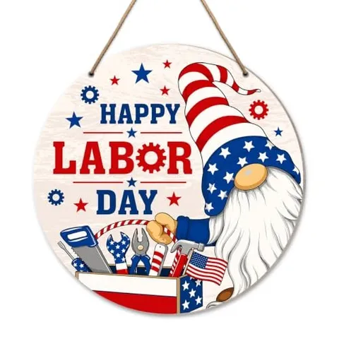 Happy Labor Day Decorations for Front Door Home Outdoor, Patriotic Labor Day