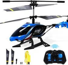 A ALPHA RC Helicopter, 2.4G Remote Control Helicopter with LED Lights Blue
