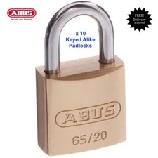 ABUS Padlocks-x 10 KEYED ALIKE Abus Padlock W/Hardened Steel Shackles-Free Post