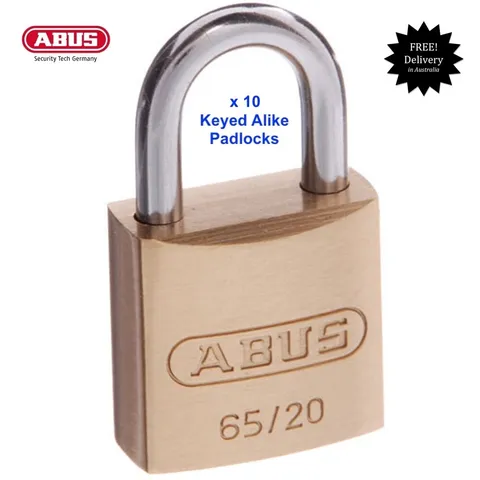 ABUS Padlocks-x 10 KEYED ALIKE Abus Padlock W/Hardened Steel Shackles-Free Post