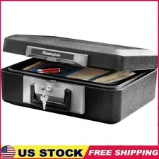 Durable Fireproof Safe Box W/ Key Lock Documents Valuables Security Protection