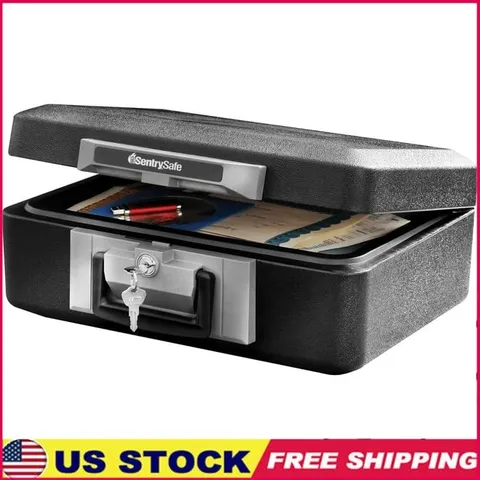 Durable Fireproof Safe Box W/ Key Lock Documents Valuables Security Protection
