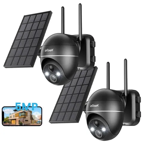 2PCS ieGeek Outdoor Wireless Security Camera 360° PTZ Home WiFi Battery CCTV Cam