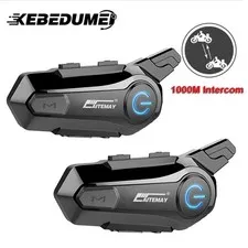 Bluetooth Motorcycle Helmet Intercom Headset 2 Riders 1000M Waterproof IPX6