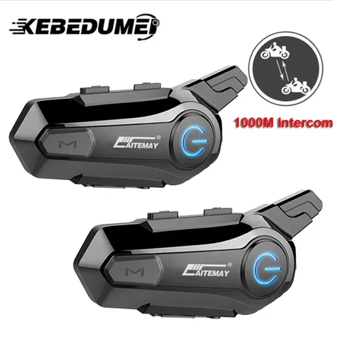 Bluetooth Motorcycle Helmet Intercom Headset 2 Riders 1000M Waterproof IPX6
