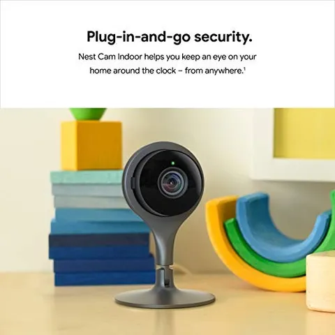 GOOGLE NEST CAM INDOOR WIRED CAMERA CONTROL WITH YOUR PHONE A0005 - BLACK