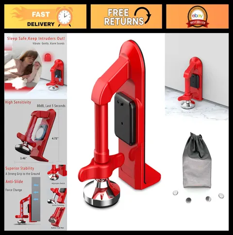 Portable Door Stop Alarm - 80dB Security Alert, Non-Slip Grip, Travel & Home Use