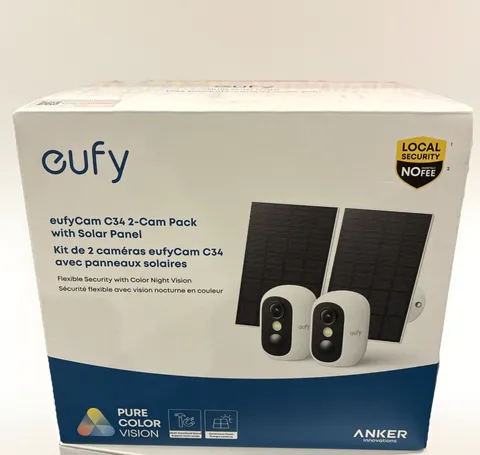 eufy security Cam 2 Pro 2K Outdoor Surveillance System with 2 Wireless Cameras