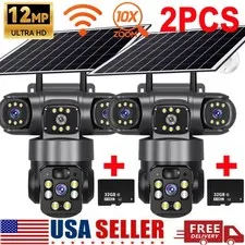 2PCS 12MP HD Solar Battery Home Security Camera Outdoor Wifi Wireless PTZ CCTV