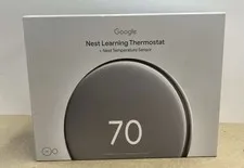 Google Nest Learning Thermostat 4th Gen w/ Sensor - Polished Silver OB