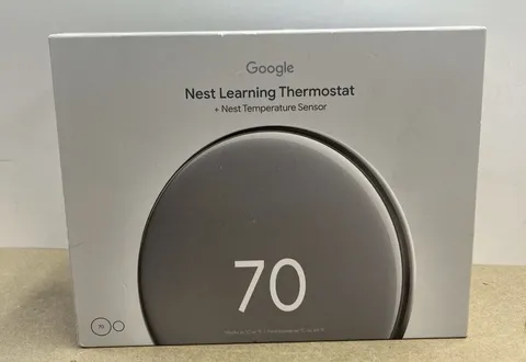 Google Nest Learning Thermostat 4th Gen w/ Sensor - Polished Silver OB