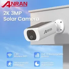 ANRAN Solar Security Camera Outdoor 3MP WiFi Battery Color Night Vision