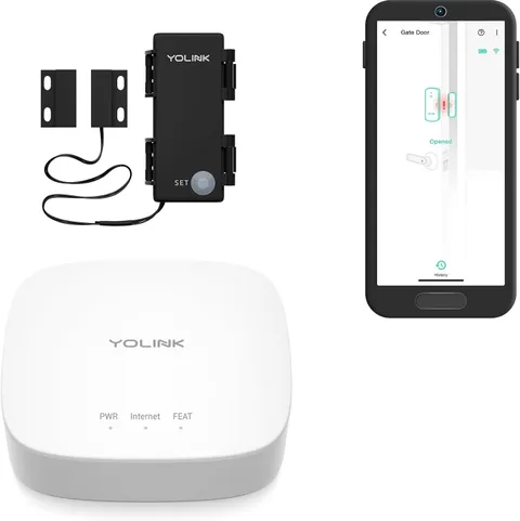 Lora Smart Outdoor Contact Sensor & Hub Starter Kit, Gate & Shed Door Sensor, Un