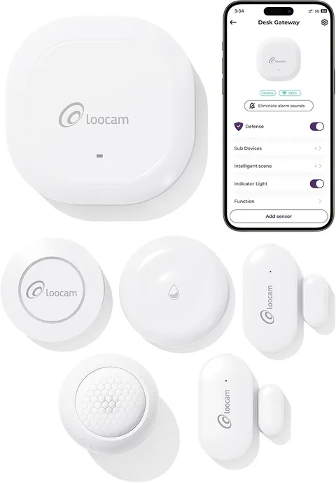 Wireless Alarm System 6 Pieces Kits for Home Apartment | 1 Smart Hub, 2 Door & W