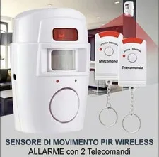 Anti-theft alarm with motion sensor and siren 105dB 2 remotes home offices