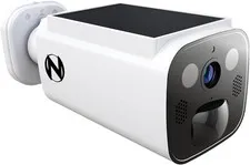 Owl 2K Battery Solar Powered Camera with Spotlight and 2-Way Audio – White