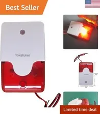 Durable Wired Strobe Siren with Red Strobe Light - 110dB for Security Systems