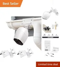2-Pack Weather Resistant Gutter Mounts for Arlo Cameras - Adjustable & Reliable