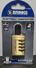 BRINKS - 30mm 4-Dial Resettable Padlock - Chrome Plated  Hardened Steel Shackle