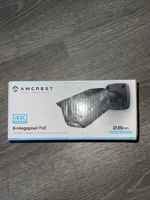 Amcrest IP8M-2496EB-V2 4K 8MP PoE Outdoor Weatherproof Bullet IP Camera Black