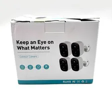Outdoor WiFi Battery Camera With Smart AI Event Detection - 4 Pieces