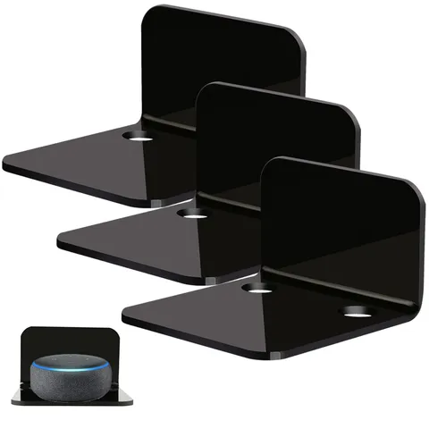 Acrylic Floating Wall Shelves Set of 3, Drill Free with10 Piece Strong Tapes ...