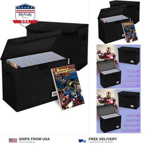 2 Pack Comic Book Storage Box, Comic Protector Organizer, 15.8" X 7.8" X 11.8...