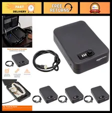 Portable Security Lock Box Safe with Combination Lock for Valuables & Documents