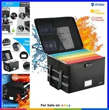Fireproof File Box with Lock Water-Resistant Document Storage Organizer Letter