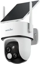 Solar Camera Outdoor Wireless-2K 360°PTZ Cameras for Home Security with Dual Len