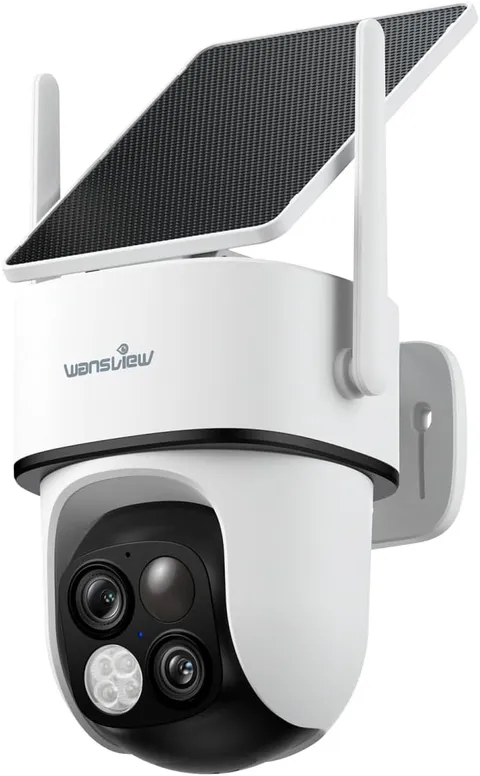 Solar Camera Outdoor Wireless-2K 360°PTZ Cameras for Home Security with Dual Len