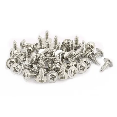 50pcs 3x8 Stainless Steel Phillips Head Self-Tapping Screw with Shoulder Washer