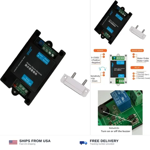 Water Detectors Sensitive Leak and Drip Alert Water Alarm Sensor with 10A Rel...