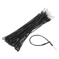 50Pcs Security Tags Lanyards Wire Loop (7", Black), Steel Wire Cable Loop