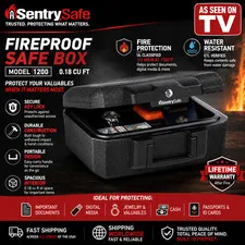 SentrySafe 1200 Fireproof Safe Box 0.18 cu ft - Black