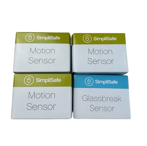 SimpliSafe SSCS2 Motion Sensors (3) + Glassbreak Sensor Lot NEW