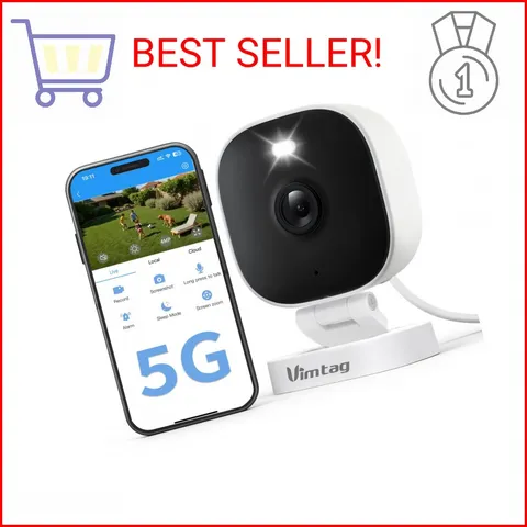 VIMTAG Security Camera Outdoor Indoor, 2.5K Cameras for Home Security Pet/Dog, C