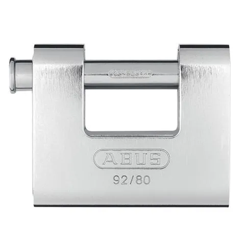 ABUS Mechanical 92/80mm Monoblock Brass Body Shutter Padlock ABU9280