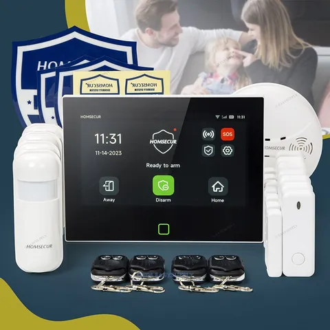 HOMSECUR Wireless WIFI 4G SMS Autodial Home Security 7" Alarm System