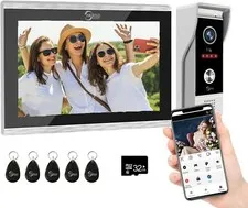 Wired Video Doorbell Intercom System, 10-Inch Colour Touch Screen, WiFi 1080P