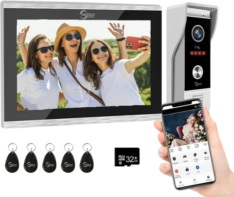 Wired Video Doorbell Intercom System, 10-Inch Colour Touch Screen, WiFi 1080P