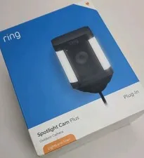 Ring Spotlight Cam Plus Outdoor Camera W/Lights and Siren, Plug-In * New *