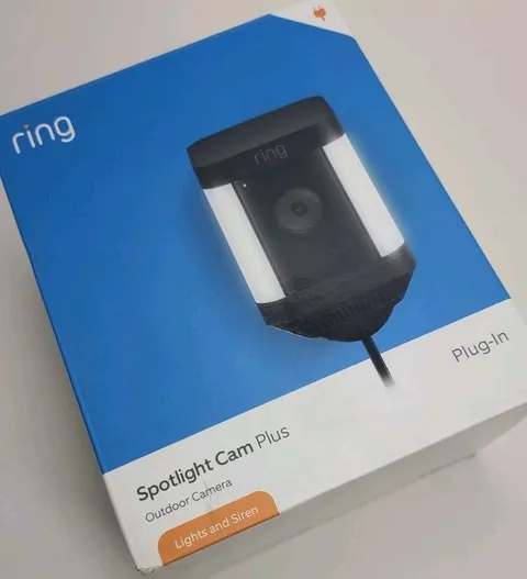 Ring Spotlight Cam Plus Outdoor Camera W/Lights and Siren, Plug-In * New *