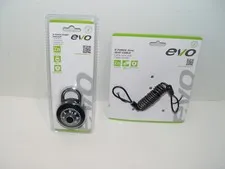 NEW EVO E-FORCE COMBO LOCK-WEATHERPROOF Padlock HEAVY DUTY & Seat Cable 3mm