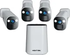 8 Channel Wi-Fi Video Home Security Hub with (4) Battery-Powered Wi-Fi 2K HD Ind