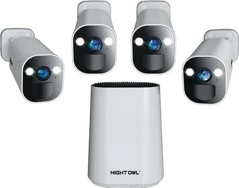 8 Channel Wi-Fi Video Home Security Hub with (4) Battery-Powered Wi-Fi 2K HD Ind