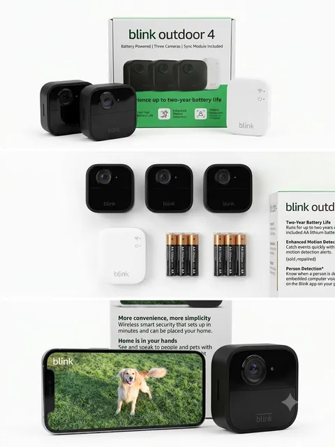 2023 Blink-Outdoor 4 (4th Gen) Add-On Wireless Security Cam - Black (B0B1N7LJD3)